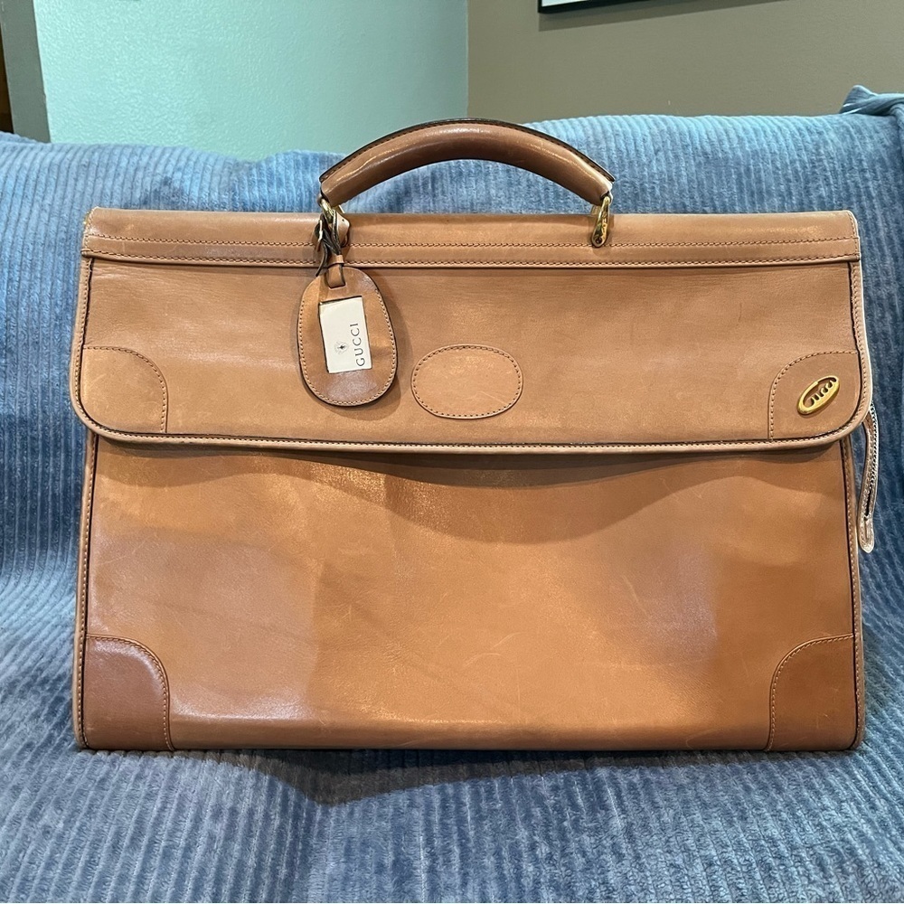 Gucci Vintage Leather Travel Bag